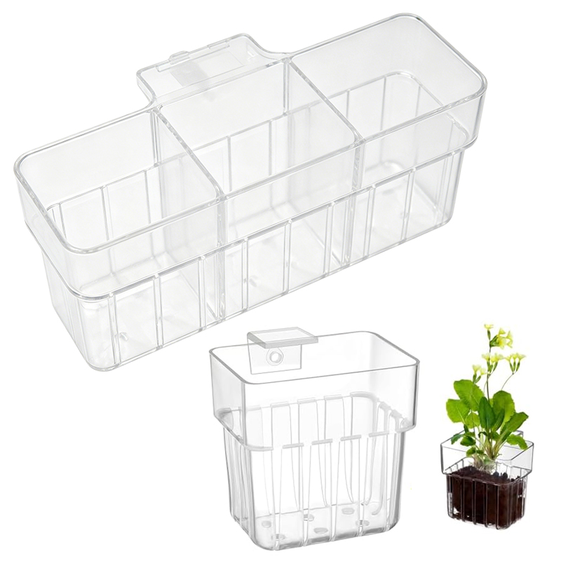 Aquarium Planted Wall - Aquarium Transparent Hydroponic Basket Wall-Mounted Emergent