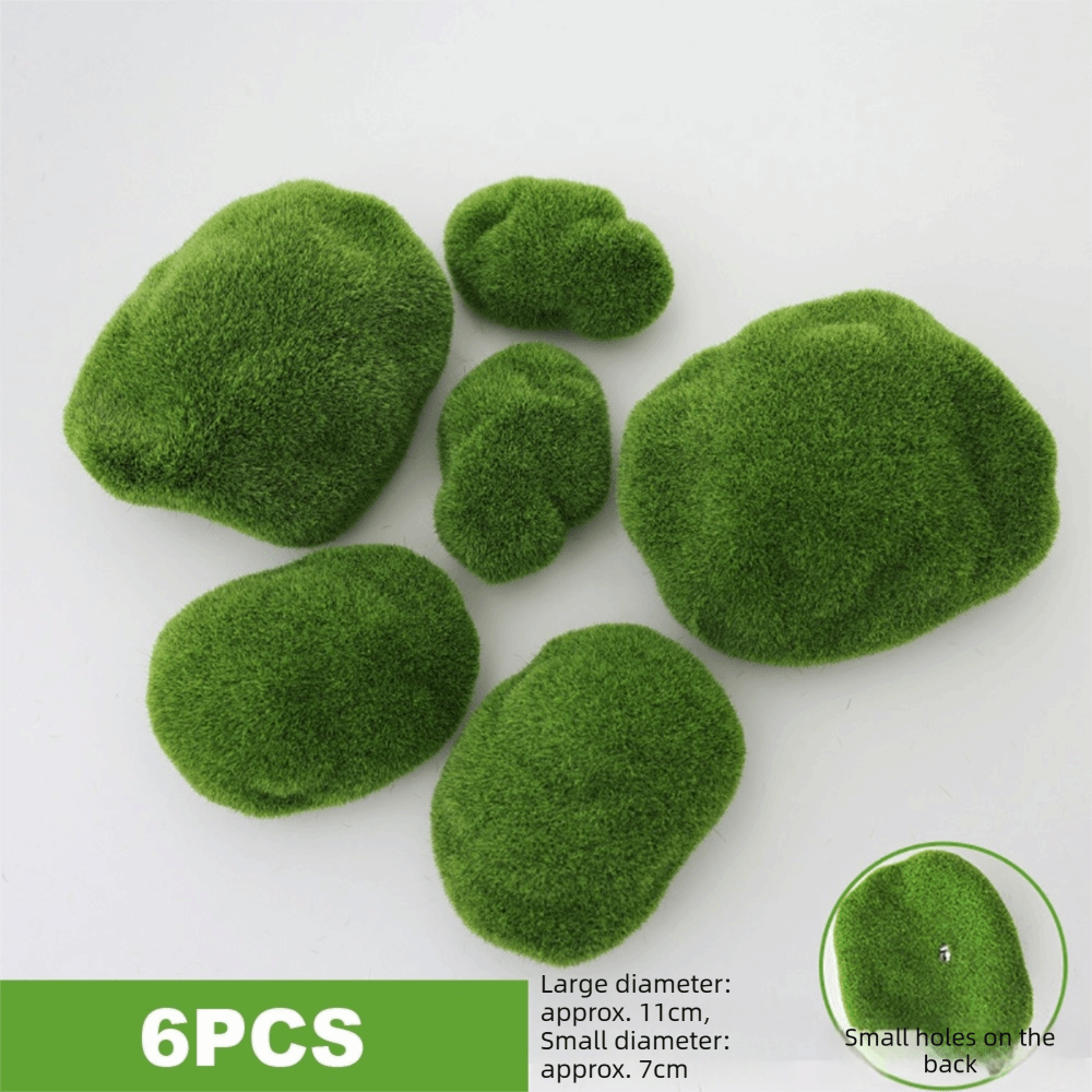 Planted Aquarium Moss - 2/4/6/10PCS Green Artificial Moss Rocks Micro