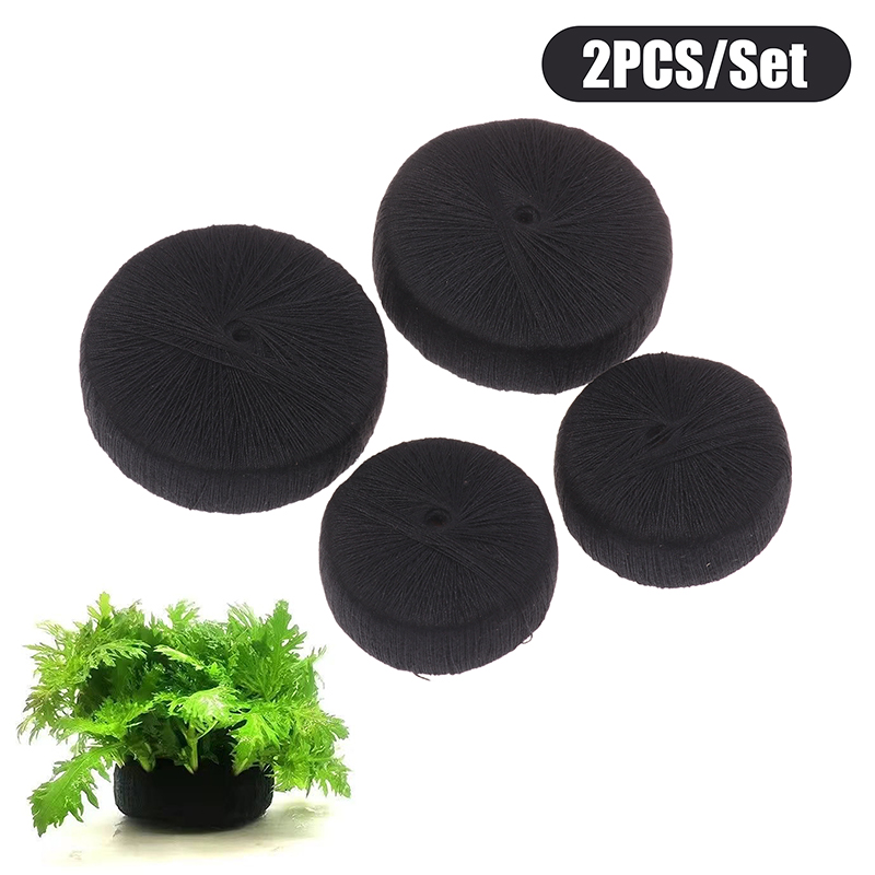 Aquarium Planted Tank Substrate - 2Pcs Black Fish Tank Water Grass